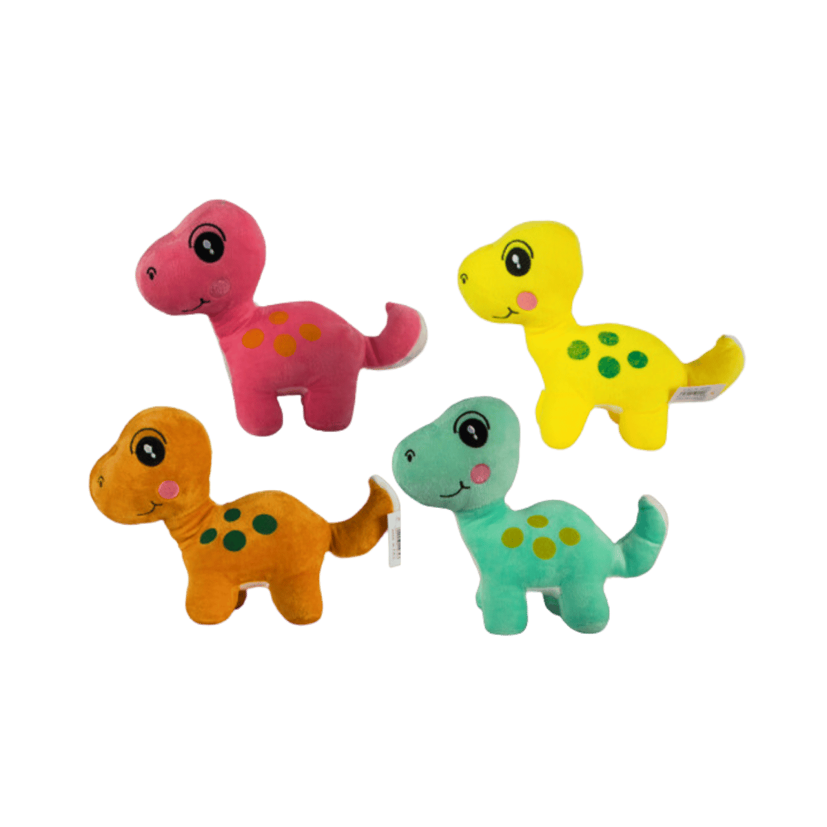Dinosaur Plush - 4 Colour Mix (Pink, Yellow, Orange, Green)