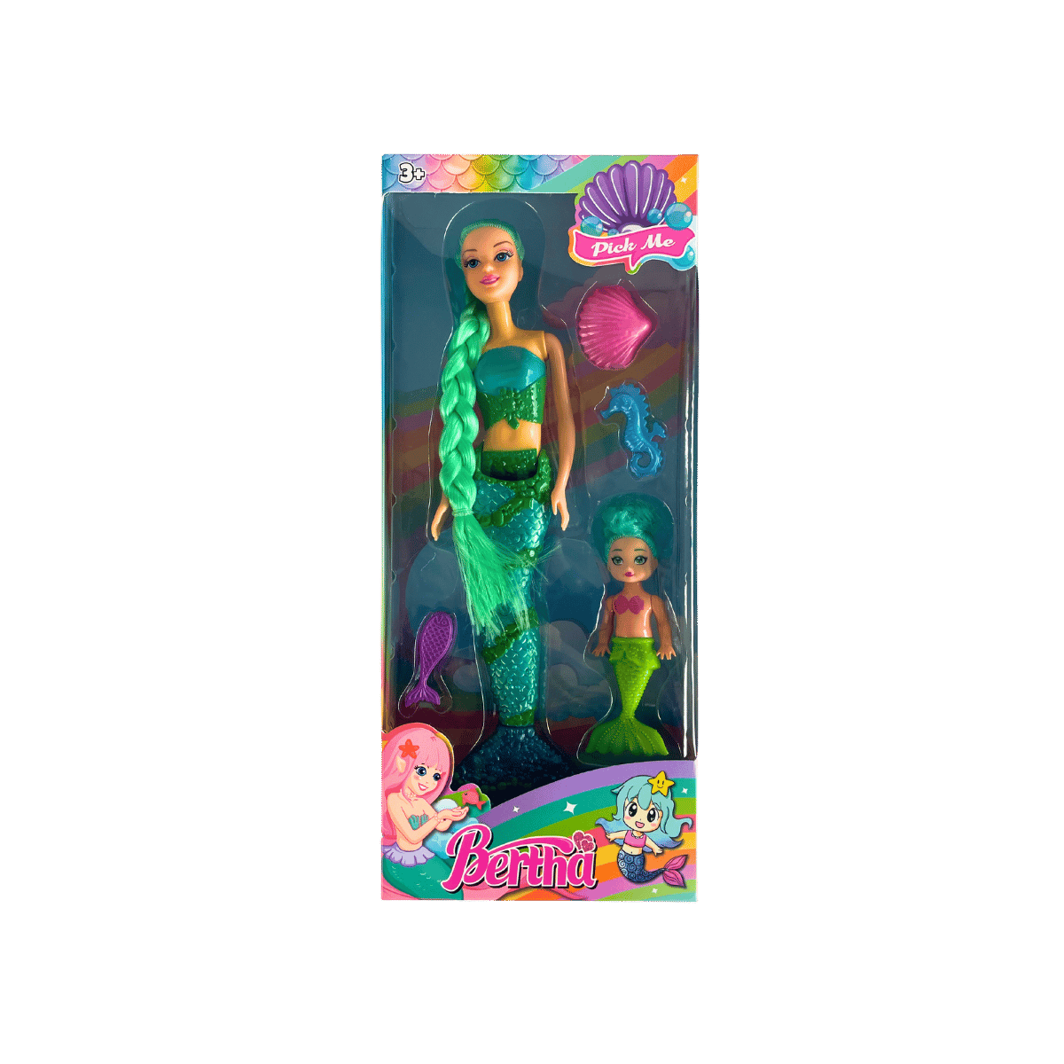 Mermaid Sisters – 3 Colour Mix (Pink, Green, Blue)