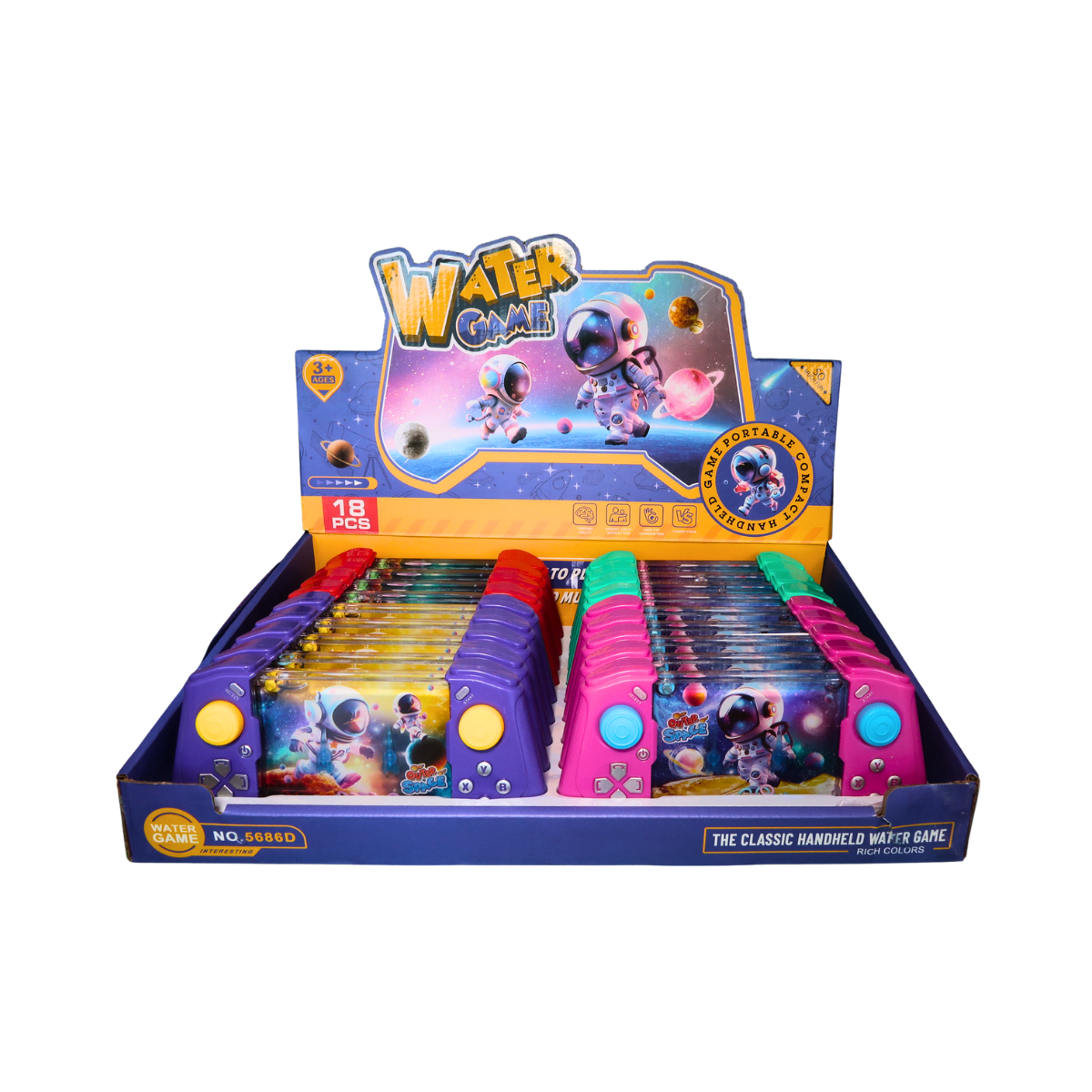 Spaceman Handheld Water Game – 4 Designs Mix