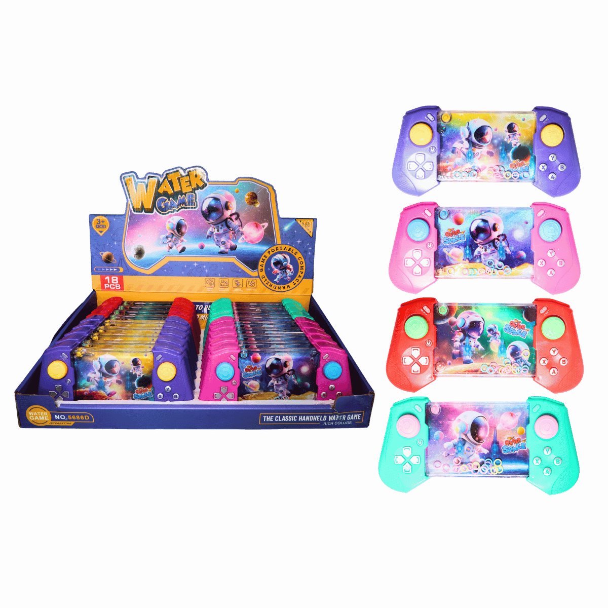 Spaceman Handheld Water Game – 4 Designs Mix