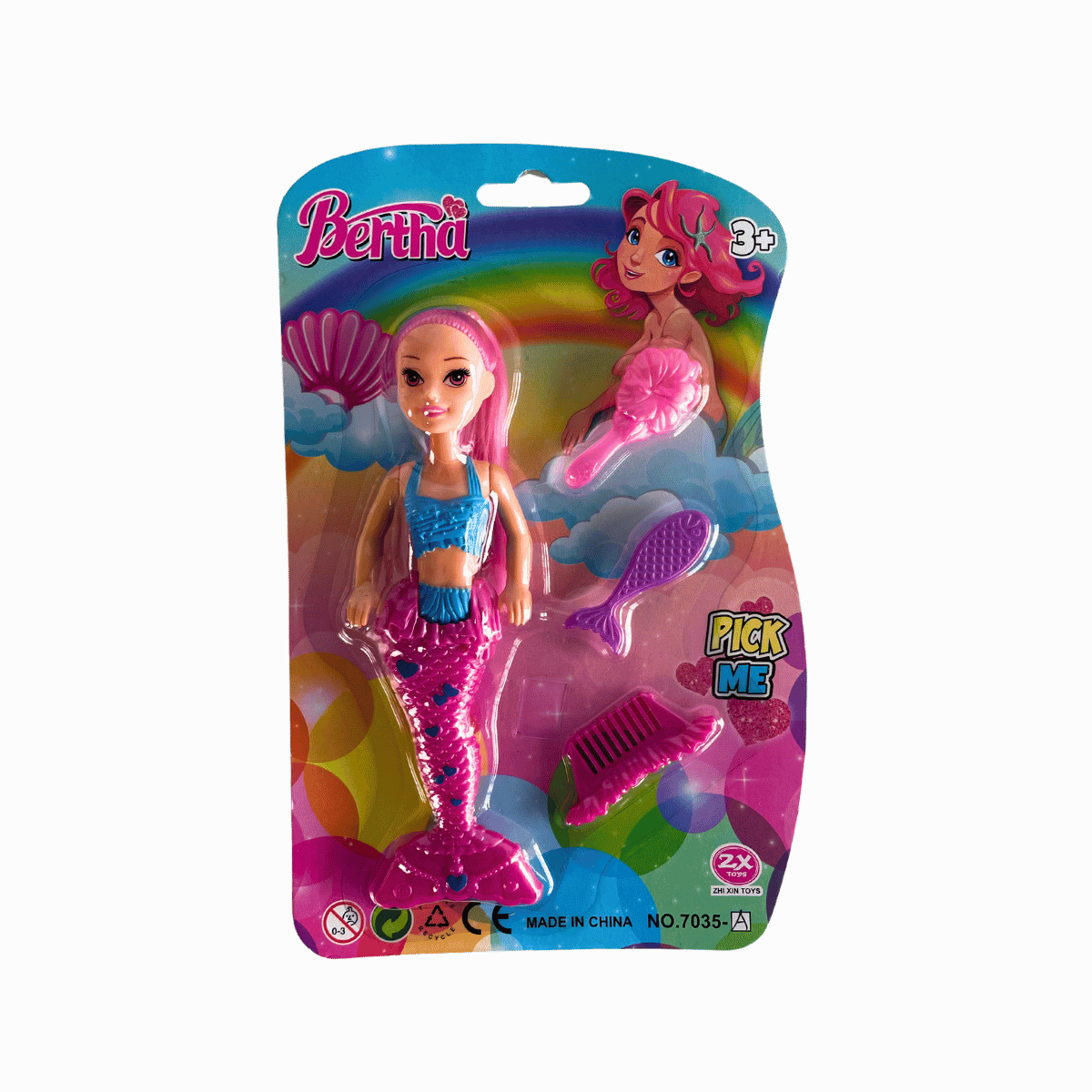 Mermaid Dolls – 3 Colour Mix (Pink, Green, Blue)