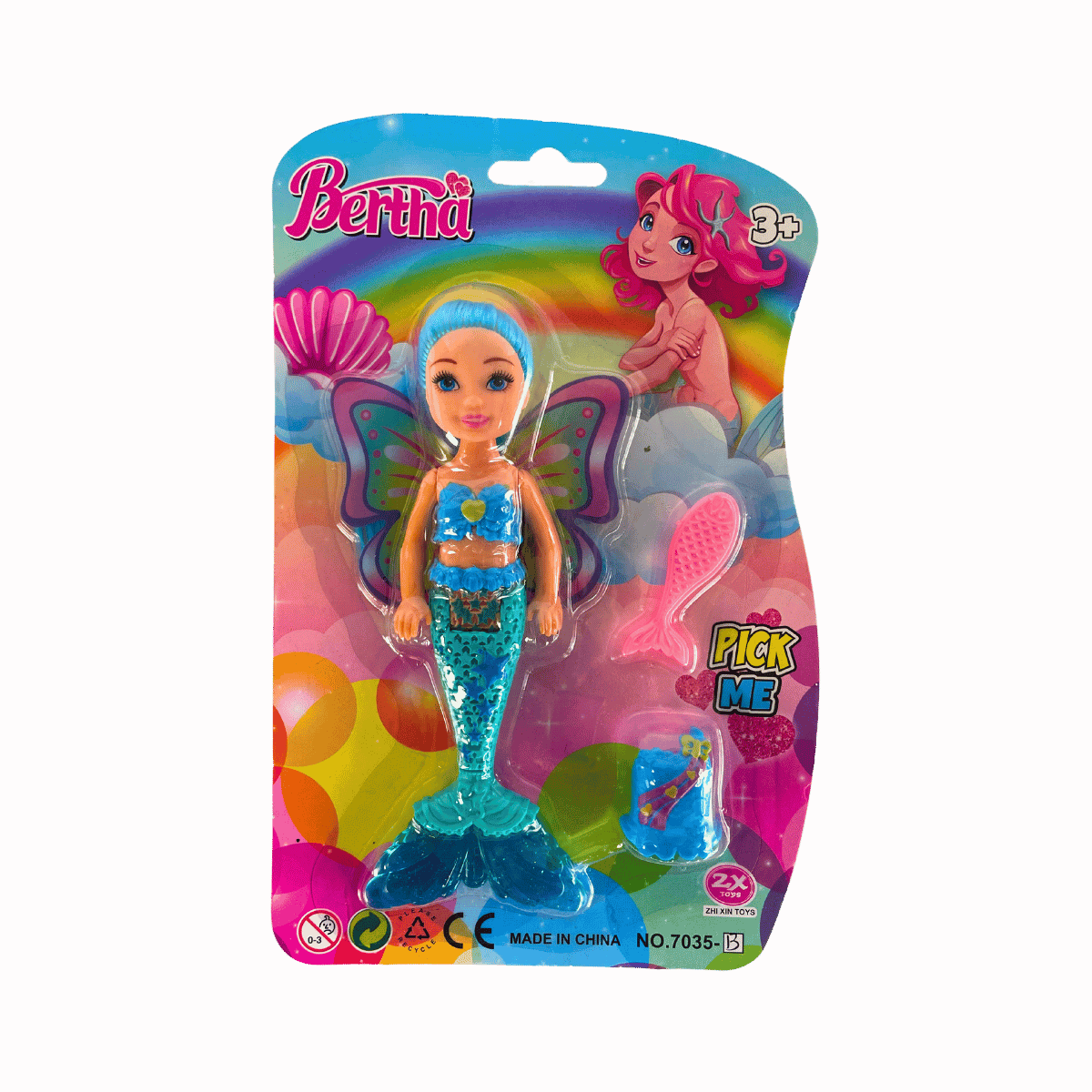 Mermaid Dolls – 3 Colour Mix (Pink, Yellow, Blue)