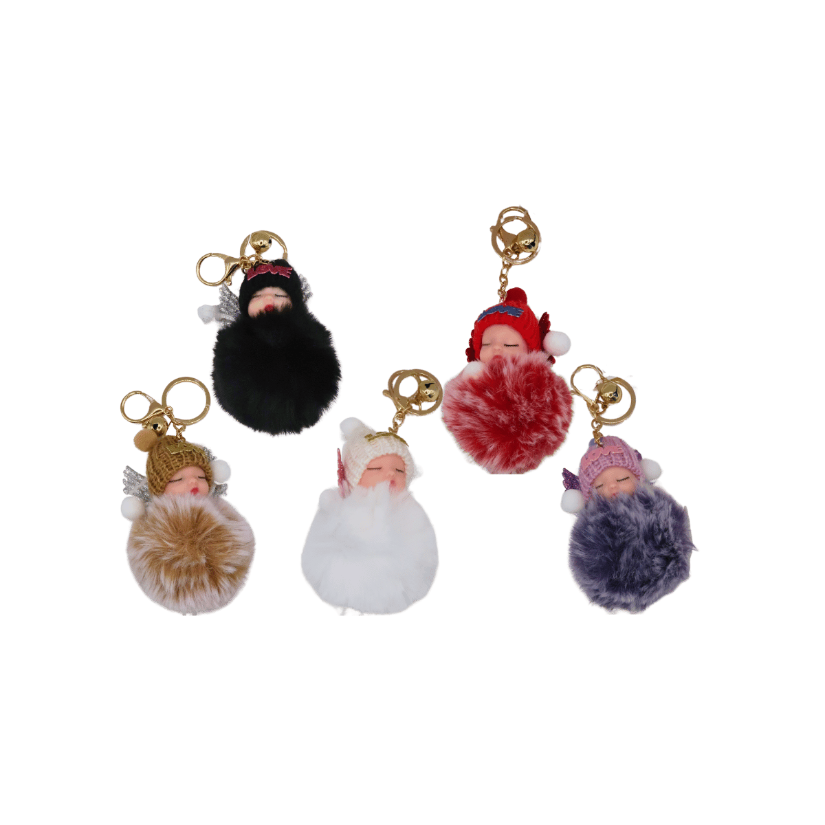Babydoll with Wings Keychain -12 Colour Mix