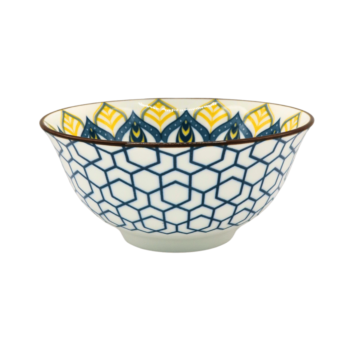 Ceramic Bowl – 15.5cm Diameter, 4 Design Mix (Moroccan Design)