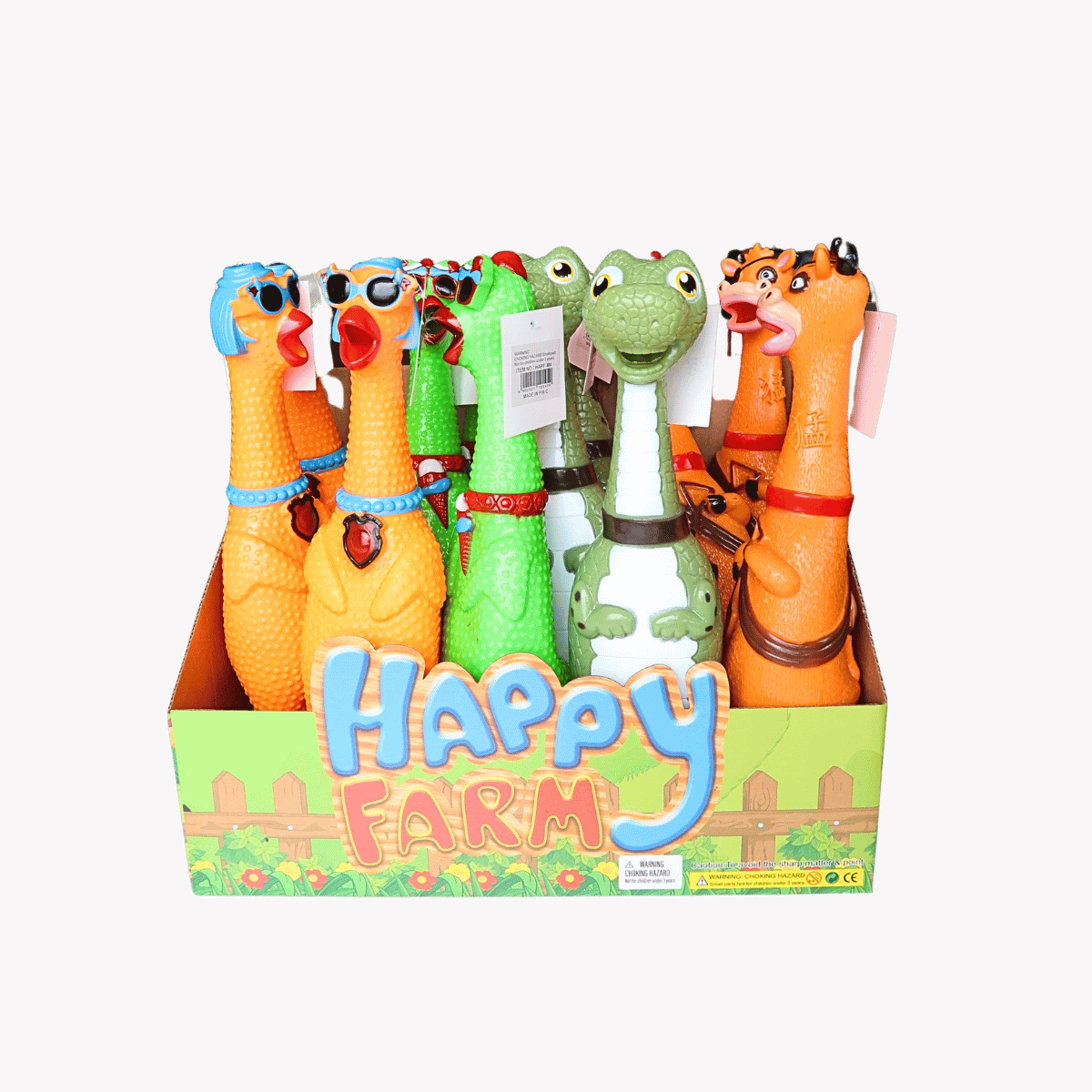 Happy Farm Squeaky Toy – 4 Types Mix