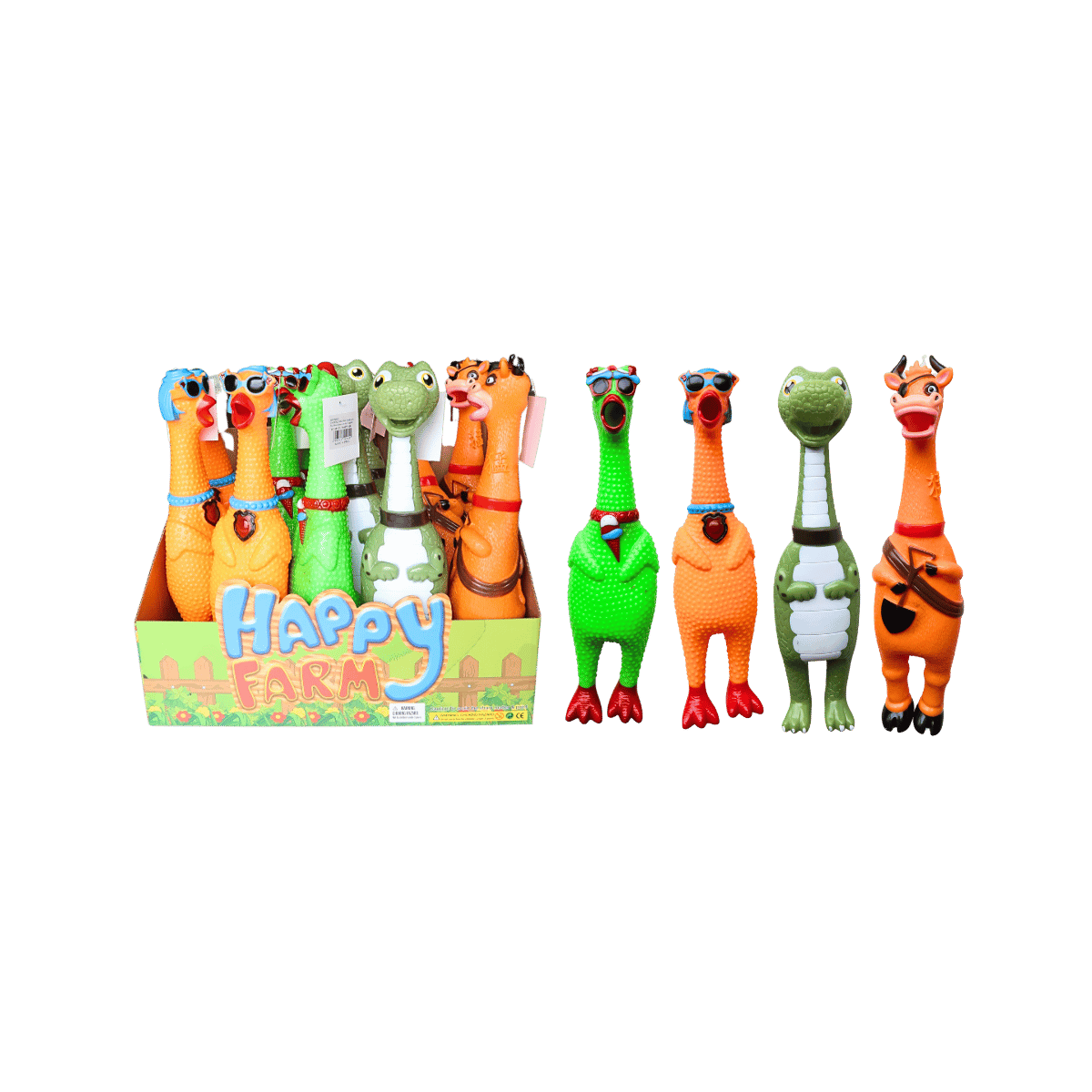Happy Farm Squeaky Toy – 4 Types Mix