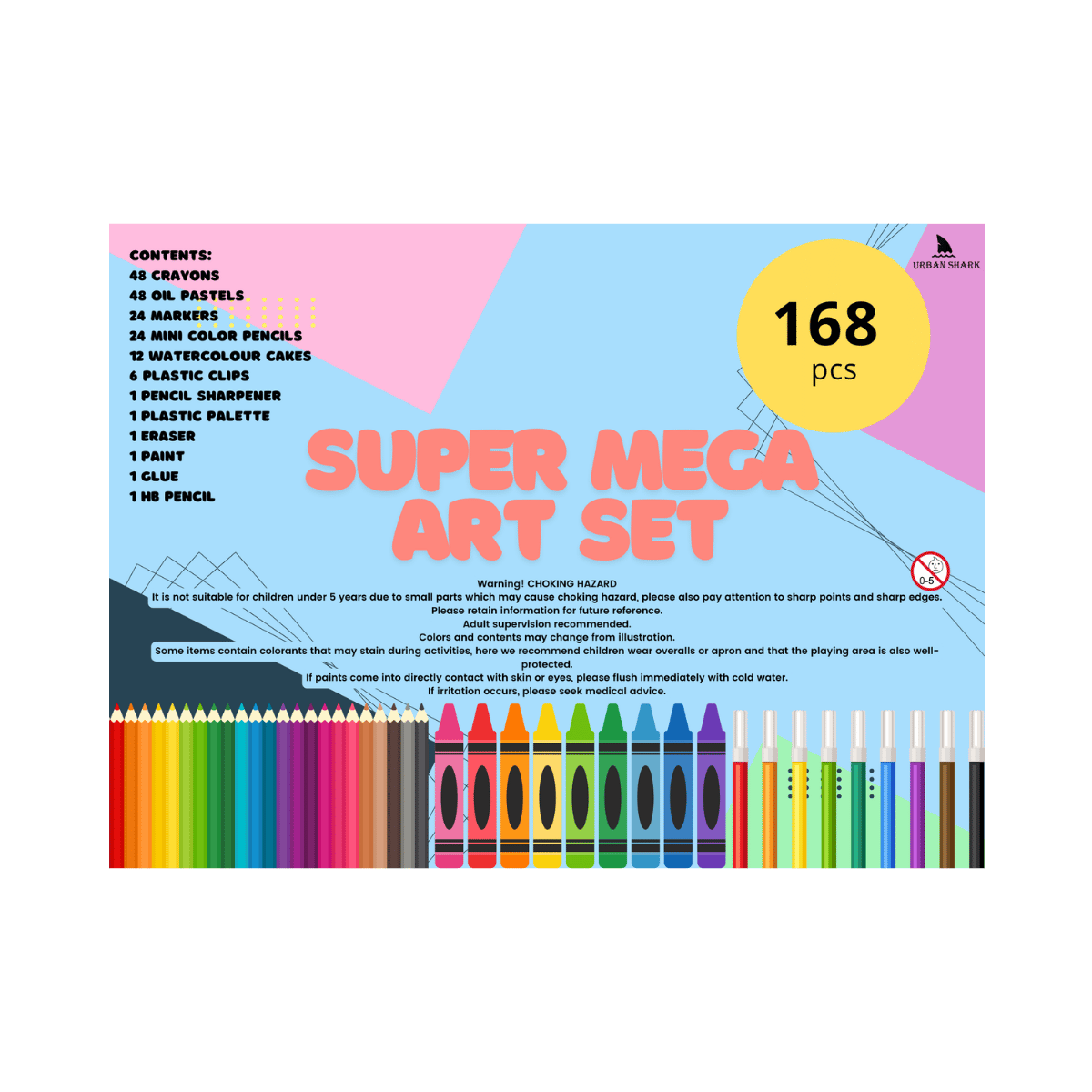 168pcs Kids Art Set
