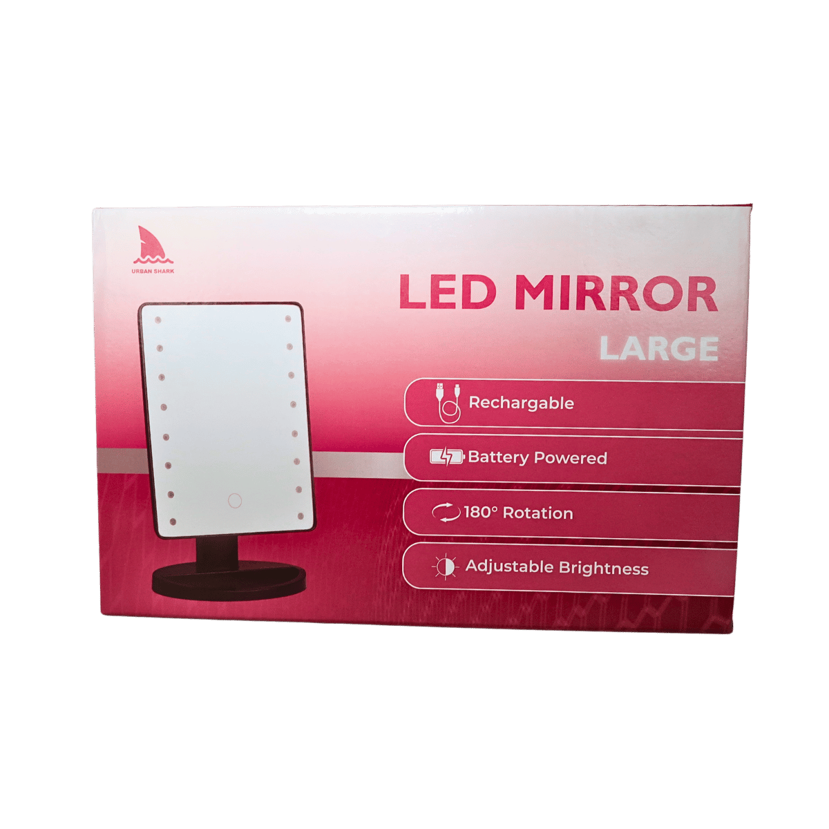 LED Make-up Mirror 3 Colour Mix: Pink, Black and White
