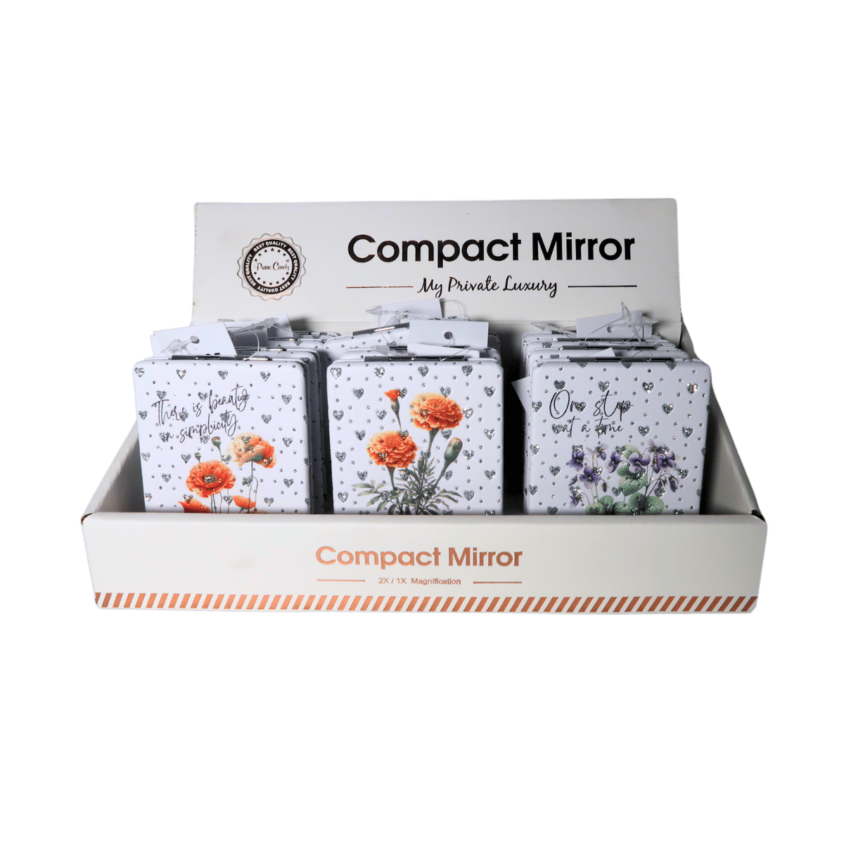Compact PU Mirror 6 x 8.5cm - 12 Series Mix