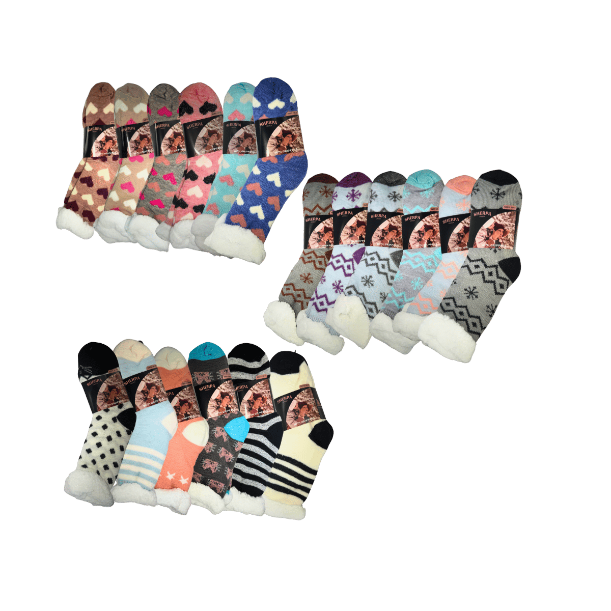 Winter Sherpa Socks - 12 Design Mix