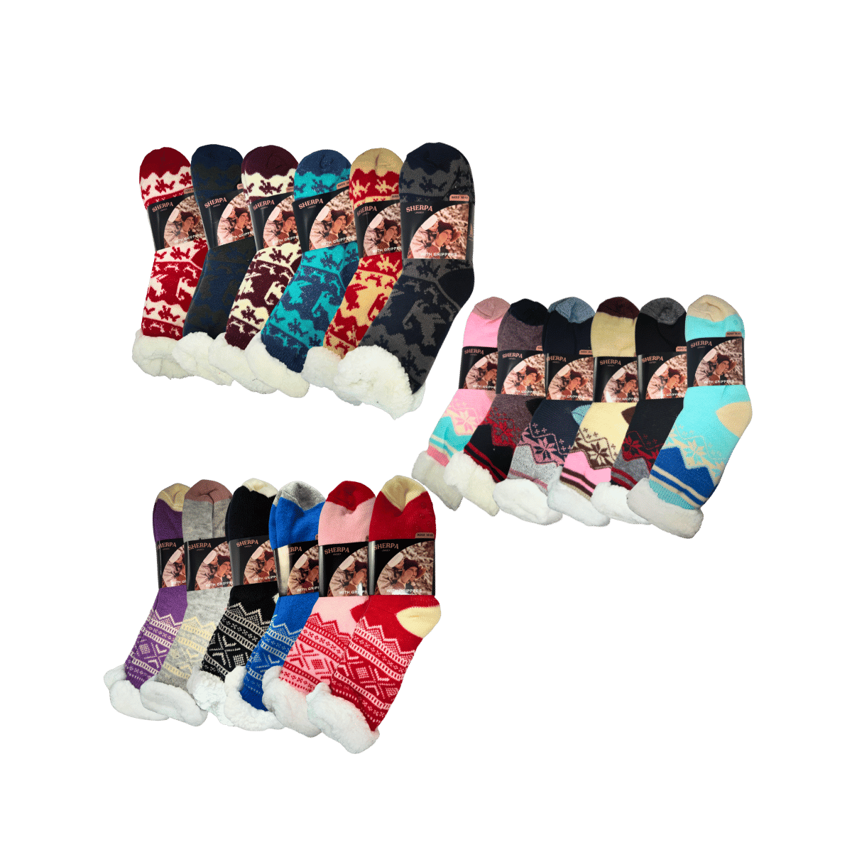 Winter Sherpa Socks - 12 Design Mix