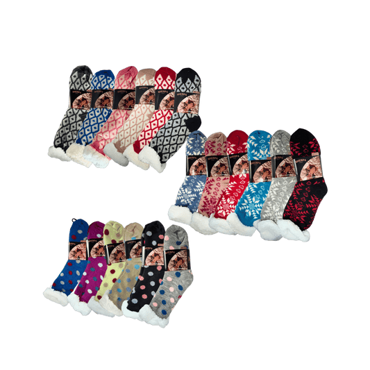 Winter Sherpa Socks - 12 Design Mix