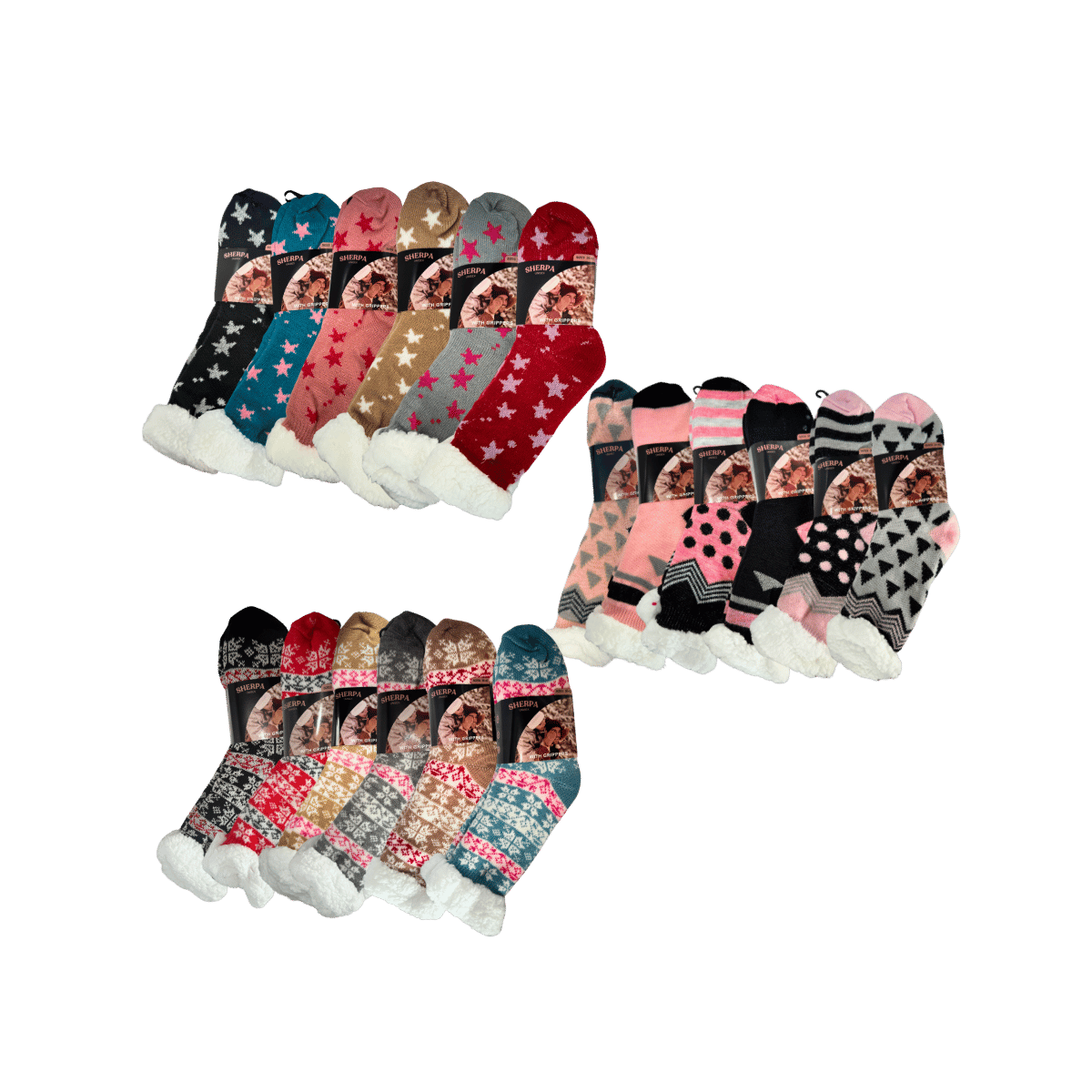 Winter Sherpa Socks - 12 Design Mix