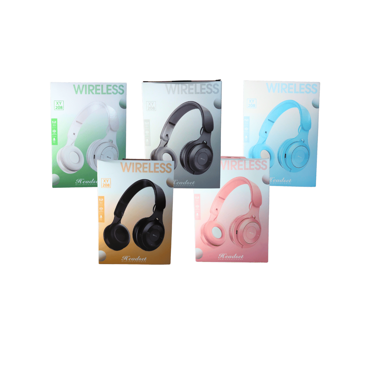 Wireless Headphones – 5 Colour Mix (Black, White, Grey, Pink, Blue)