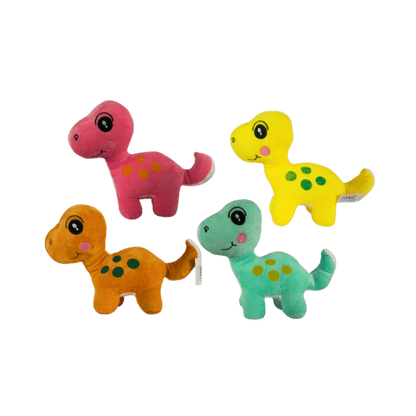 Dinosaur Plush - 4 Colour Mix (Pink, Yellow, Orange, Green)