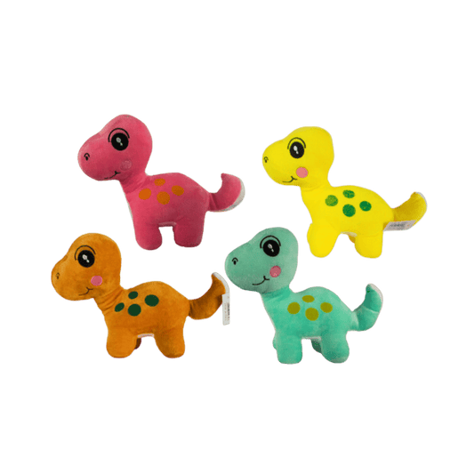 Dinosaur Plush - 4 Colour Mix (Pink, Yellow, Orange, Green)