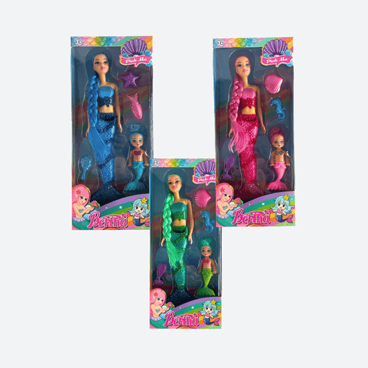 Mermaid Sisters – 3 Colour Mix (Pink, Green, Blue)