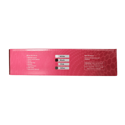 LED Make-up Mirror 3 Colour Mix: Pink, Black and White