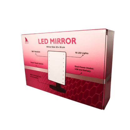 LED Make-up Mirror 3 Colour Mix: Pink, Black and White