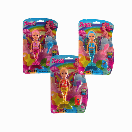 Mermaid Dolls – 3 Colour Mix (Pink, Yellow, Blue)