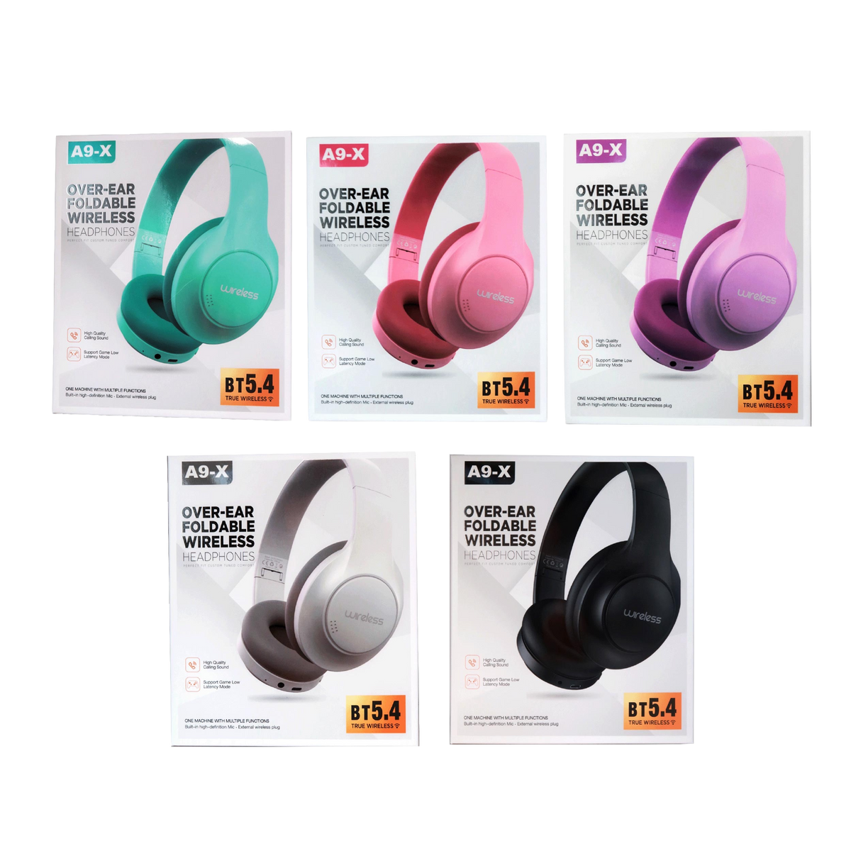 Wireless Headphones – 5 Colour Mix