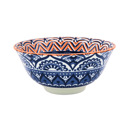 Ceramic Bowl – 15.5cm Diameter, 4 Design Mix (Moroccan Design)