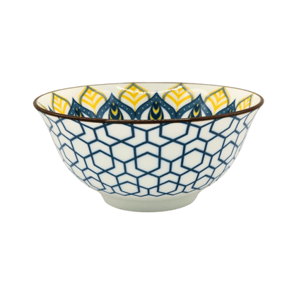Ceramic Bowl – 15.5cm Diameter, 4 Design Mix (Moroccan Design)