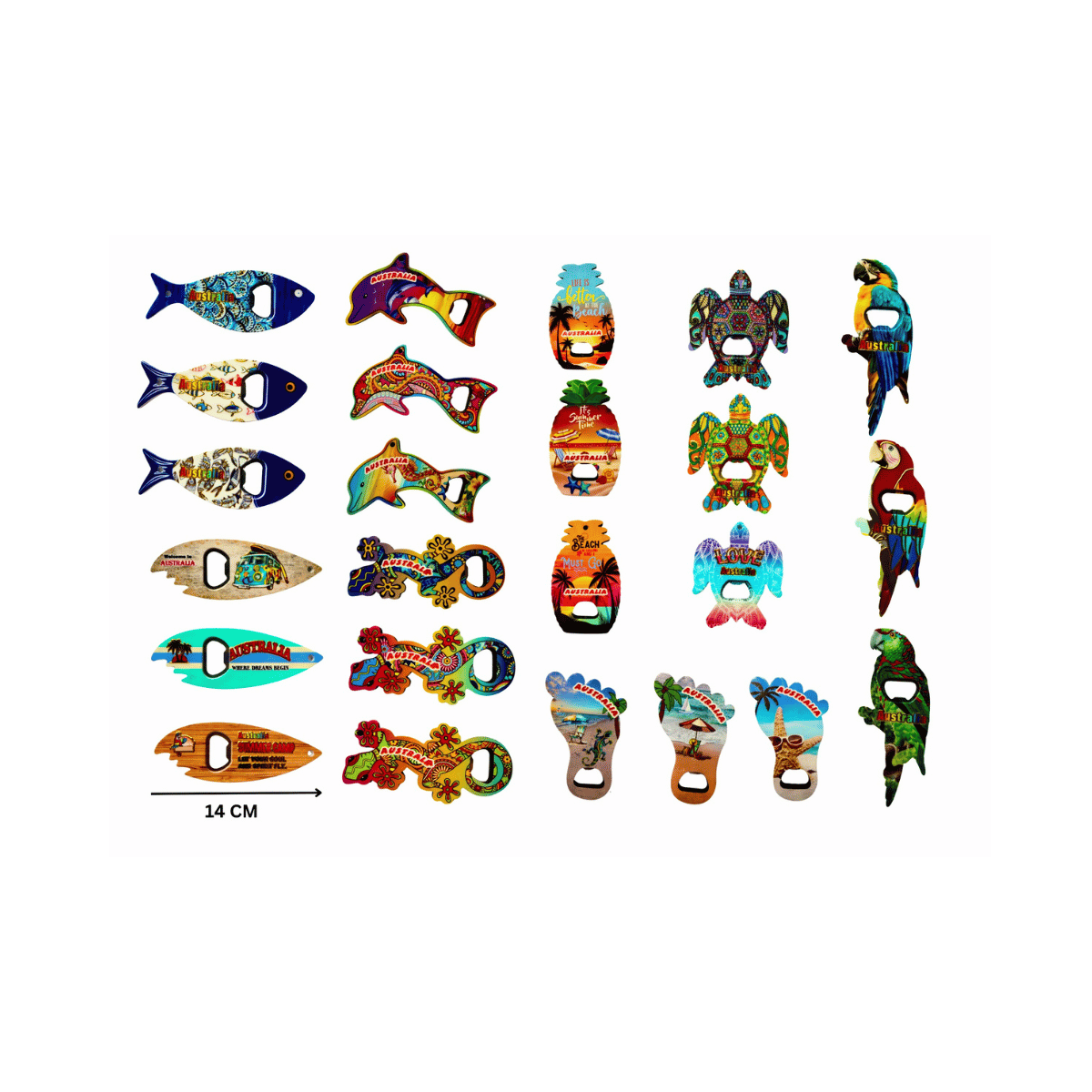 Tropical Bottle Openers - 8 Design Mix