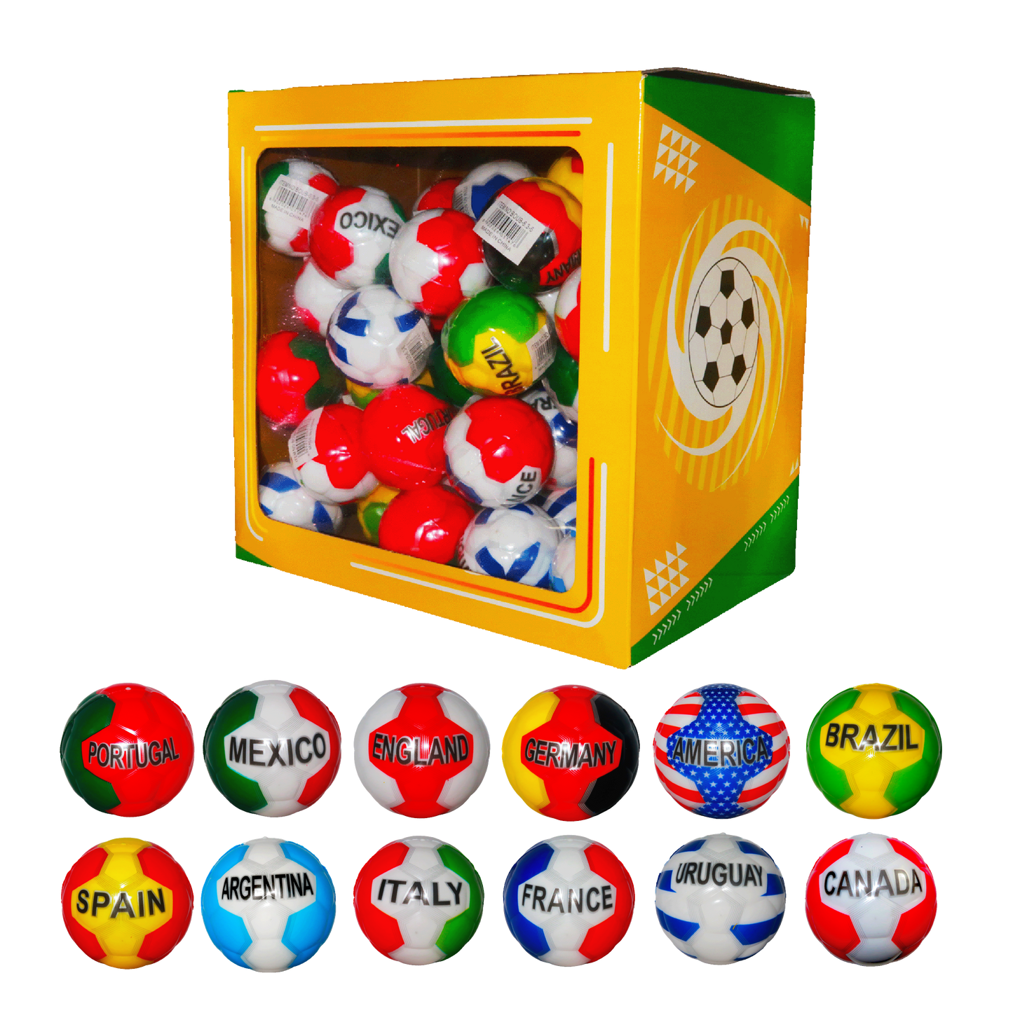 6.3cm Bounce Ball – 12 Country Mix