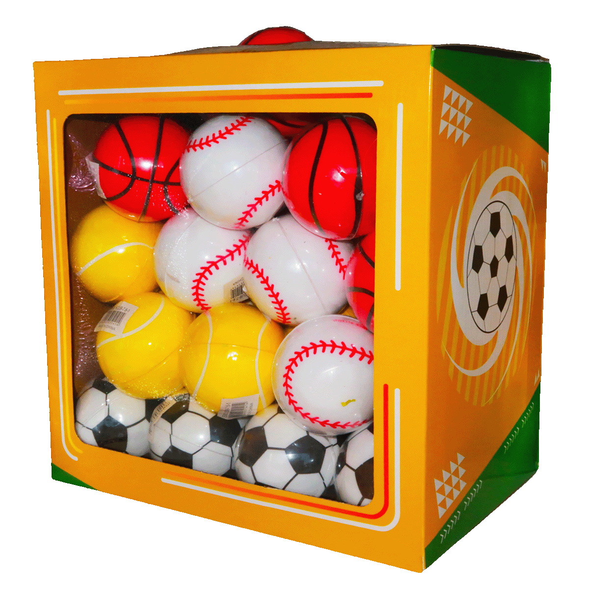 7.6cm Bounce Ball – 4 Design Mix (Basketball, Tennis, Baseball & Soccer)