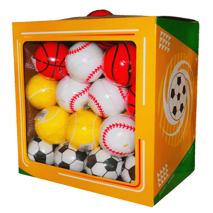 7.6cm Bounce Ball – 4 Design Mix (Basketball, Tennis, Baseball & Soccer)