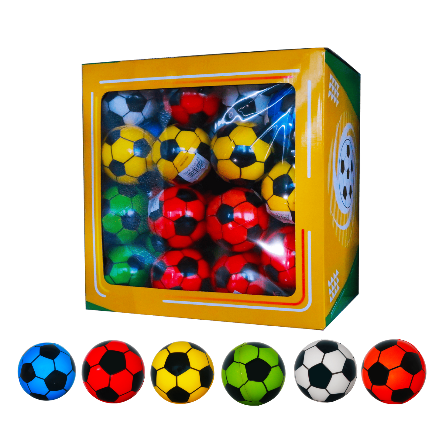 7.6cm Bounce Ball – 6 Colour Mix (Soccer Ball Design)