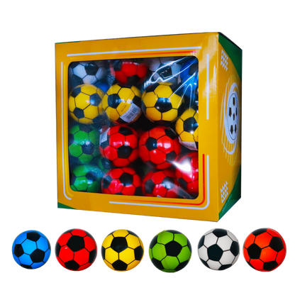 7.6cm Bounce Ball – 6 Colour Mix (Soccer Ball Design)