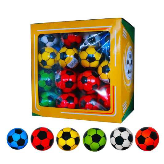 7.6cm Bounce Ball – 6 Colour Mix (Soccer Ball Design)