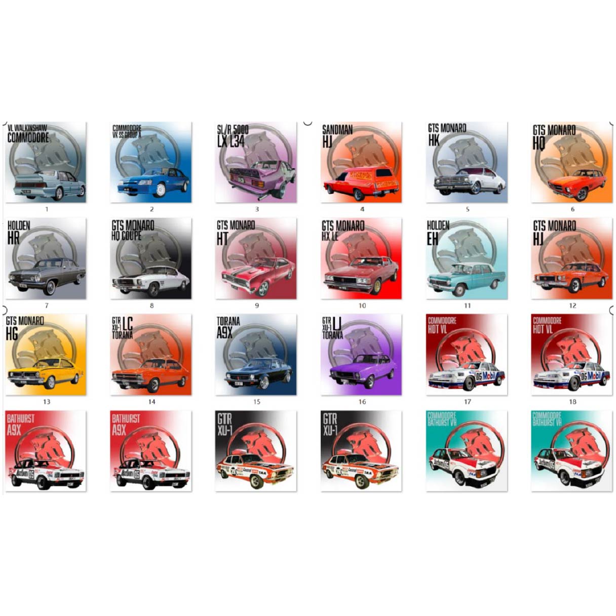 Car Cushions 43 x 43cm – 24 Design Mix (Group B)