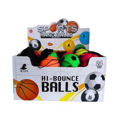 6.3cm Wrist Ball – 24pcs/box, 4 Design 4 Colour Mix