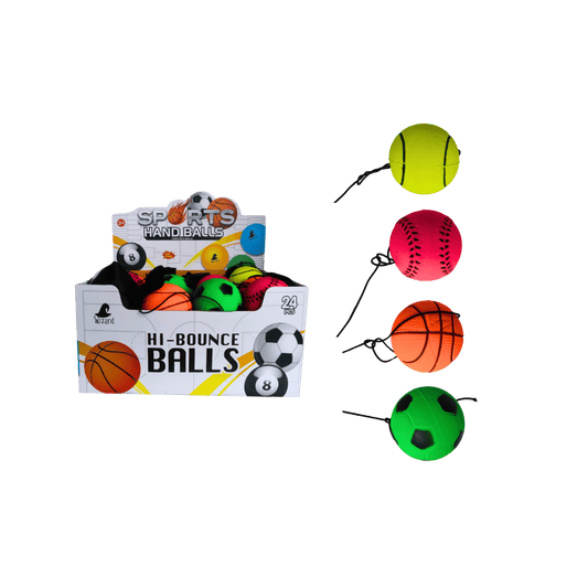 6.3cm Wrist Ball – 24pcs/box, 4 Design 4 Colour Mix