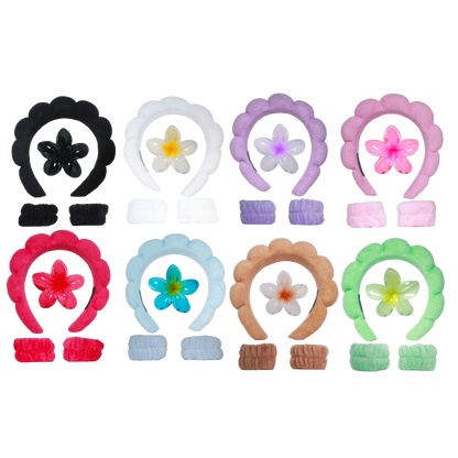 Frangipani Hair Clasp Clip Set (4pcs) – 8 Colour Mix