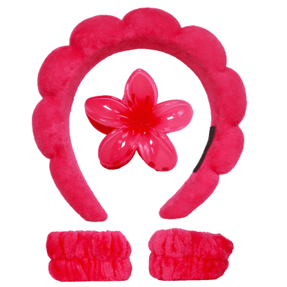 Frangipani Hair Clasp Clip Set (4pcs) – 8 Colour Mix