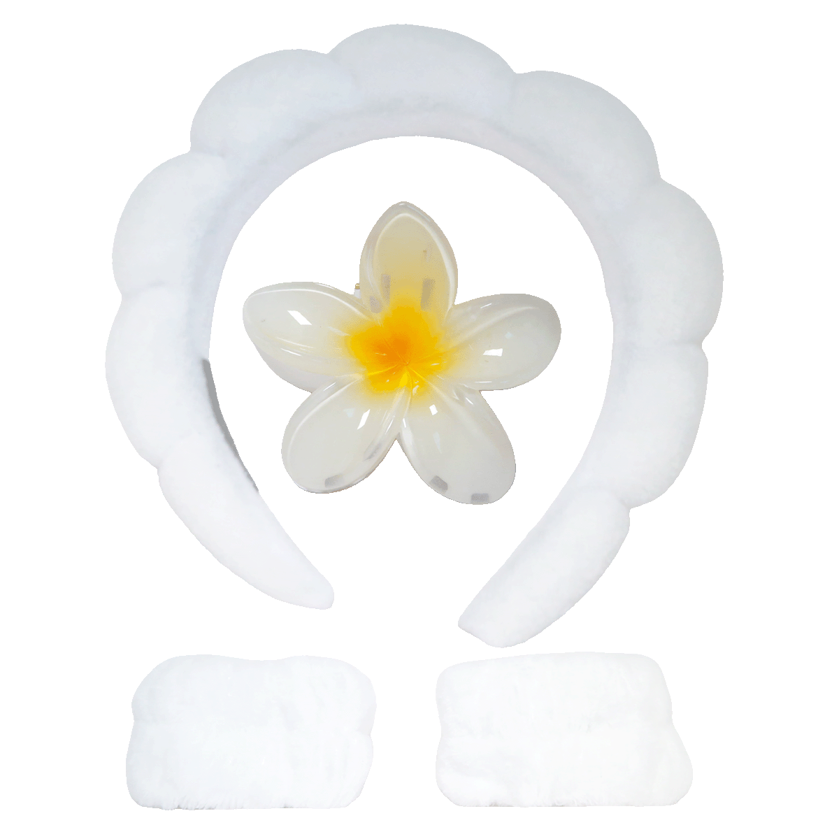 Frangipani Hair Clasp Clip Set (4pcs) – 8 Colour Mix