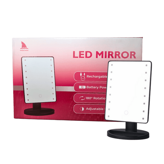 LED Make-up Mirror 3 Colour Mix: Pink, Black and White