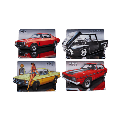 Muscle Car Metal Plates – 30 Design Mix