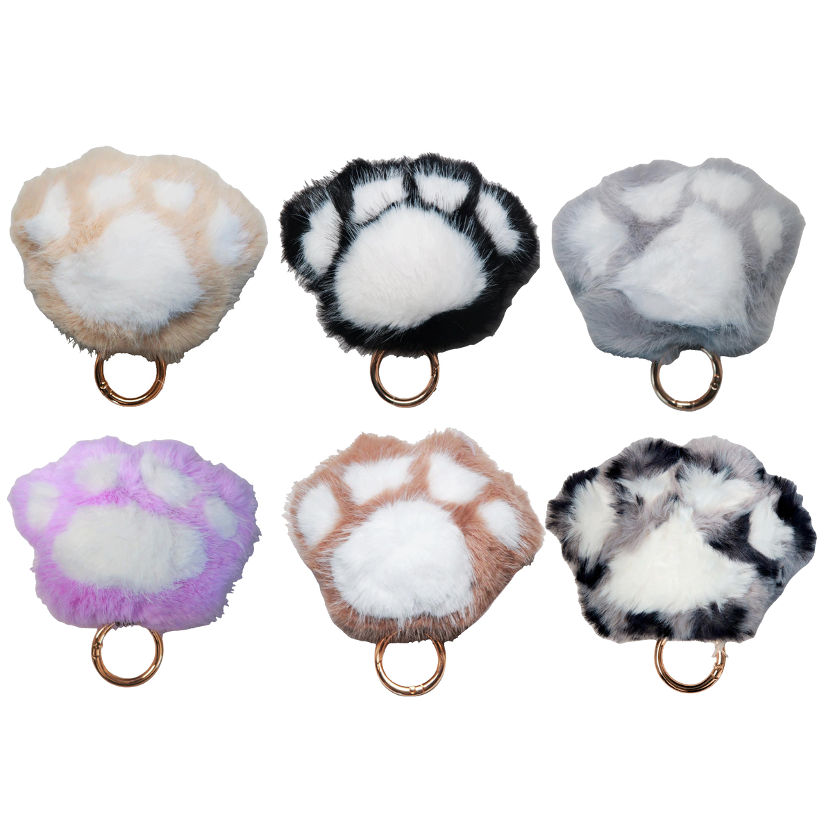 Paw Keychain - 6 Colour Mix