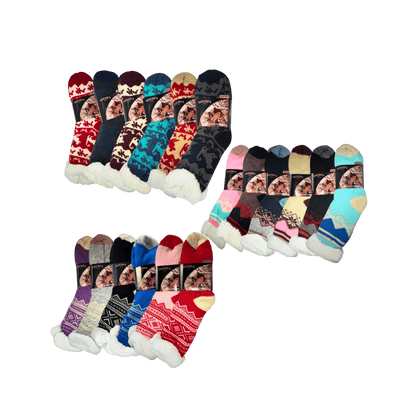 Winter Sherpa Socks - 12 Design Mix