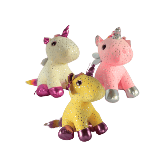 Unicorn Plush 35cm - 3 Colour Mix (Cream, Pink, Yellow)